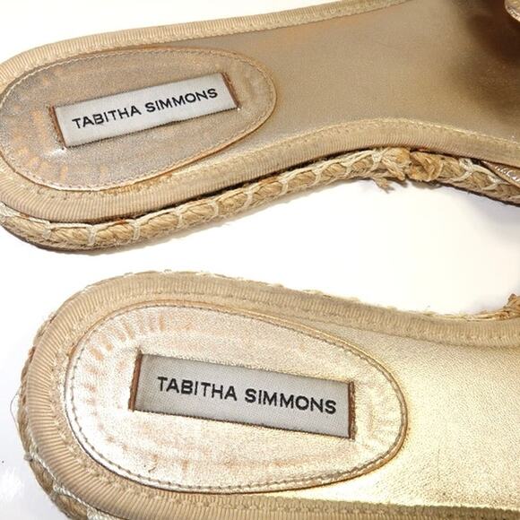 TABITHA SIMMONS Heli Metallic Flat Sandals, Gold Size 10 - Picture 6 of 9